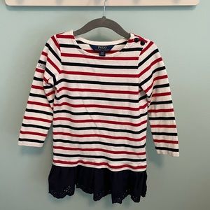 Polo Ralph Lauren Striped Dress with Eyelet Skirt